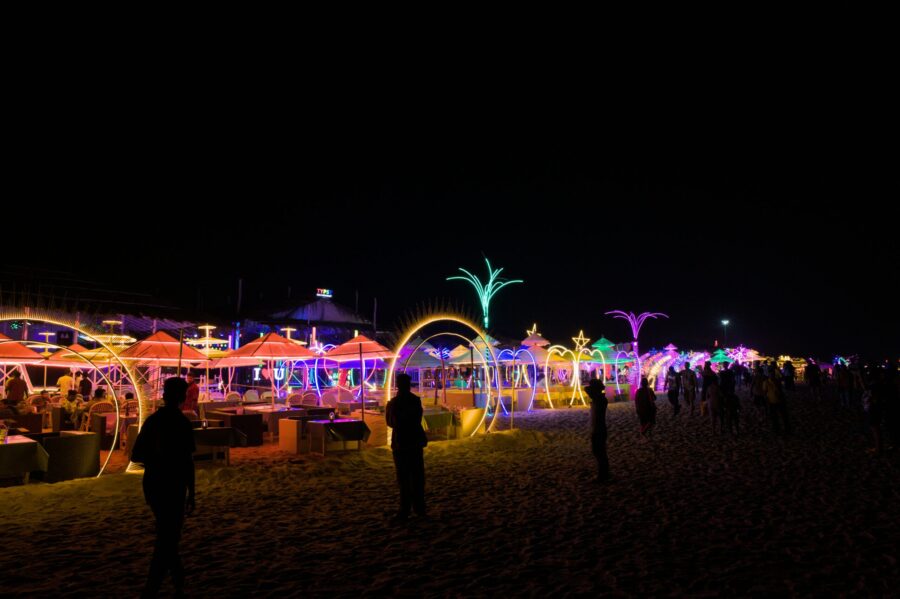 Goa beach nightlife package party and night lights